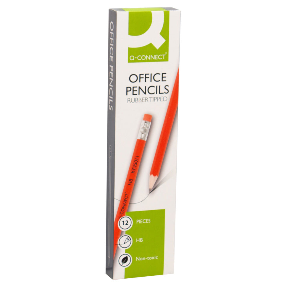 Bleistift mit Radierer, HB, rot Q-CONNECT KF25011