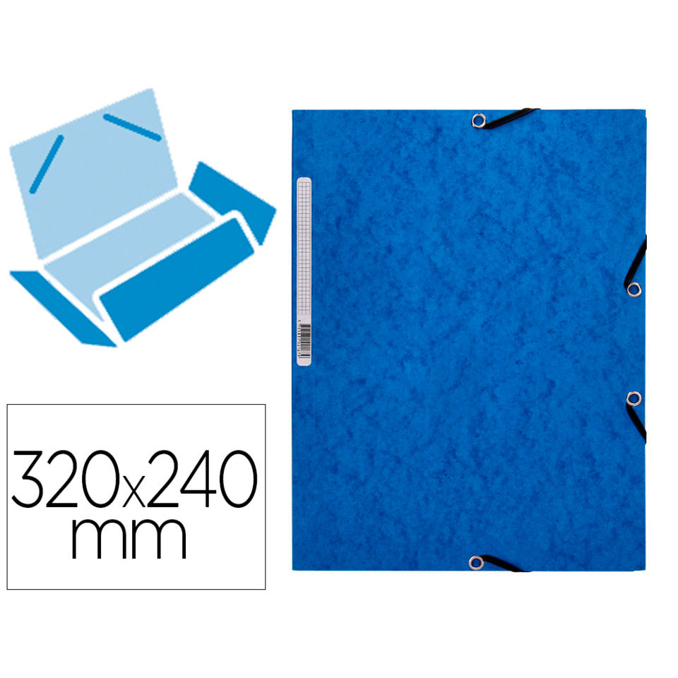 Gummizugmappe, A4, Karton, blau Q-CONNECT KF02167