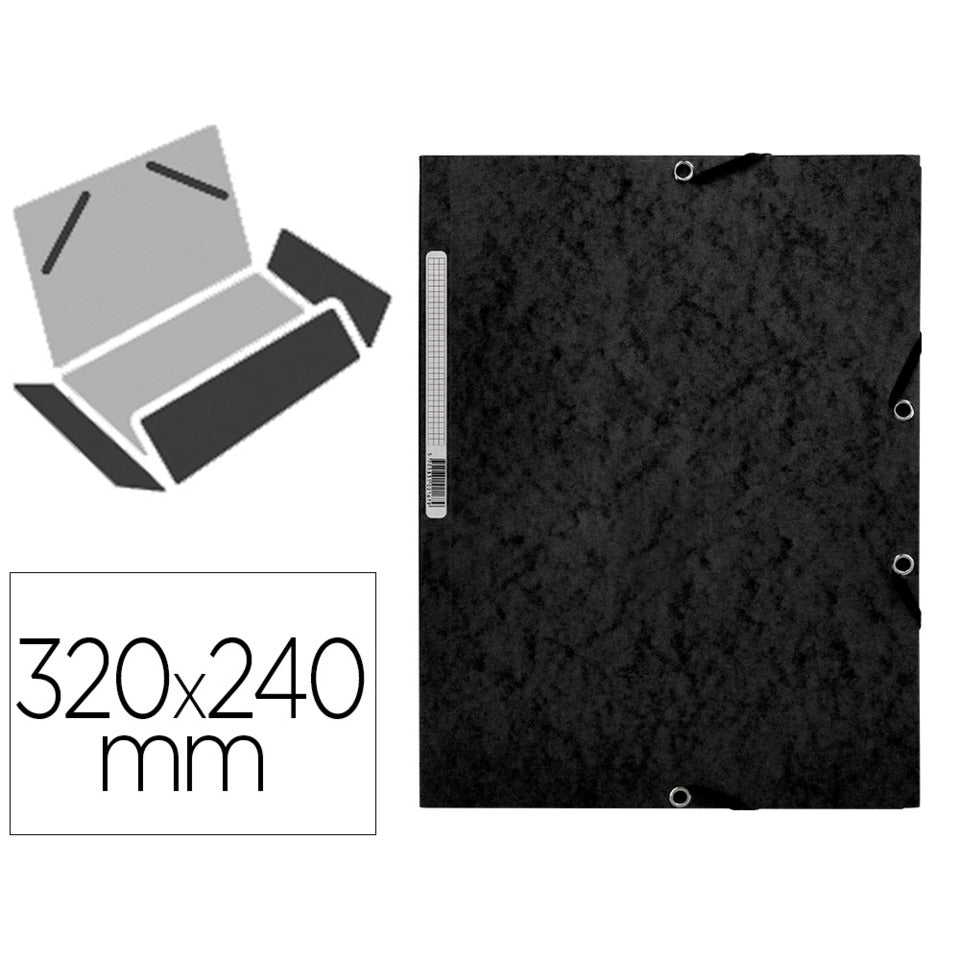 Gummizugmappe, A4, Karton, schwarz Q-CONNECT KF02169