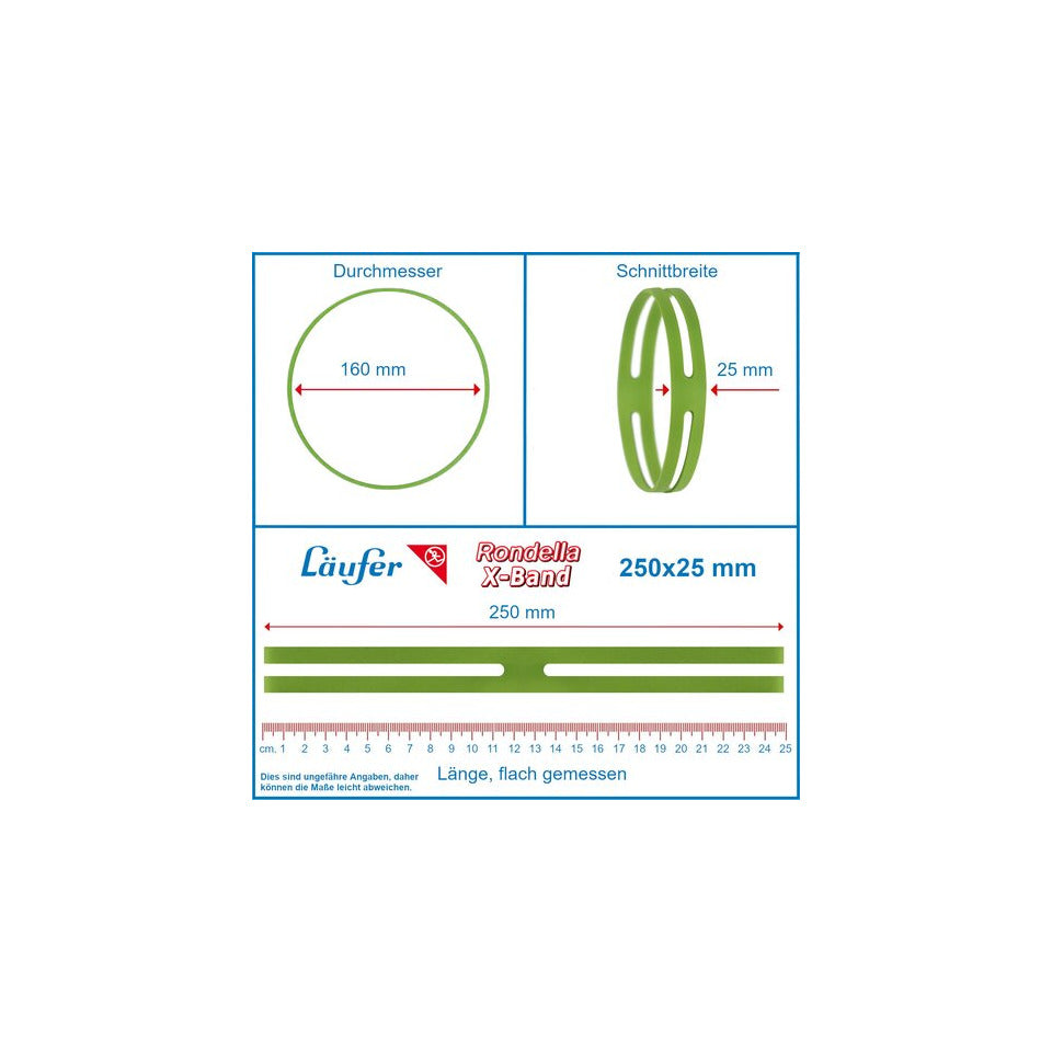 Gummibänder X-Band, 250x25mm, Ø160mm, bunt LÄUFER 59078 LÄUFER 59078   500g   D.160mm