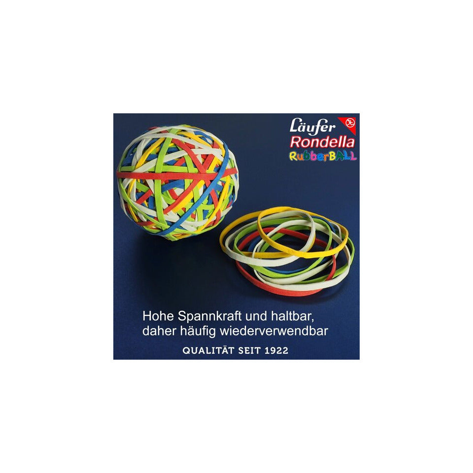 Gummibänder Rondella Rubberball, ca. Ø 60 mm, bunt, ca. 200 Bänder LÄUFER 50960 LÄUFER 7440/50960/50900 200St