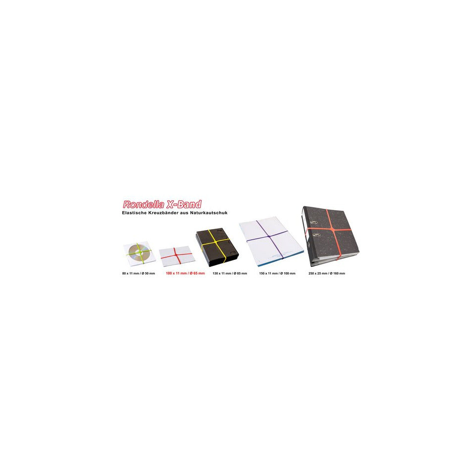 Gummiband X-Band, 100 x 11 mm / 65 mm Ø, bunt sortiert, 100g Läufer 50907 LÄUFER 50907  100g   D.65mm