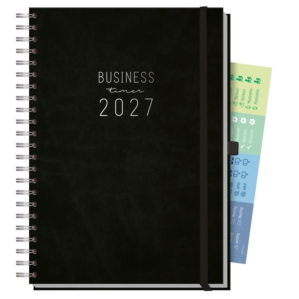 Business-Timer Maxi 2027, A4, 120g/m², 84 Blatt, Kunstleder, 1W/2S HÄFFT 11286-5 HÄFFT 11286-5  Kunstleder