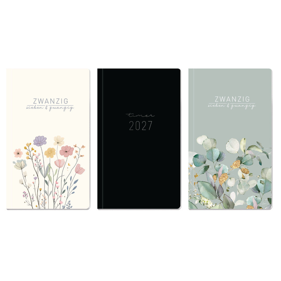 Buchkalender Square slim 2027, 9 x 16 cm, 100g/m², 1M/1S, sortiert HÄFFT 11329-5 HÄFFT 11329-5  1M2S
