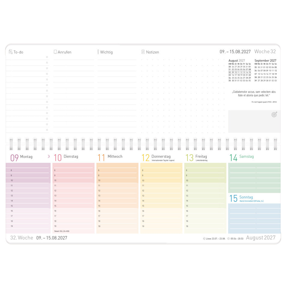 Tischkalender Büro & Freizeit Rainbow 2027, 29,7 x 11 cm, 100g/m², 1W/1S HÄFFT 11341-5 HÄFFT 11341-5  Rainbow