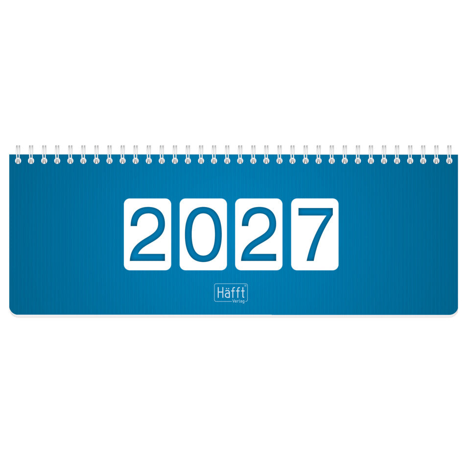 Tischkalender Büro & Freizeit 2027, 29,7 x 11 cm, 100g/m², 1M/1S, königsblau HÄFFT 11344-9 HÄFFT 11344-9 128S. 29,7x11cm