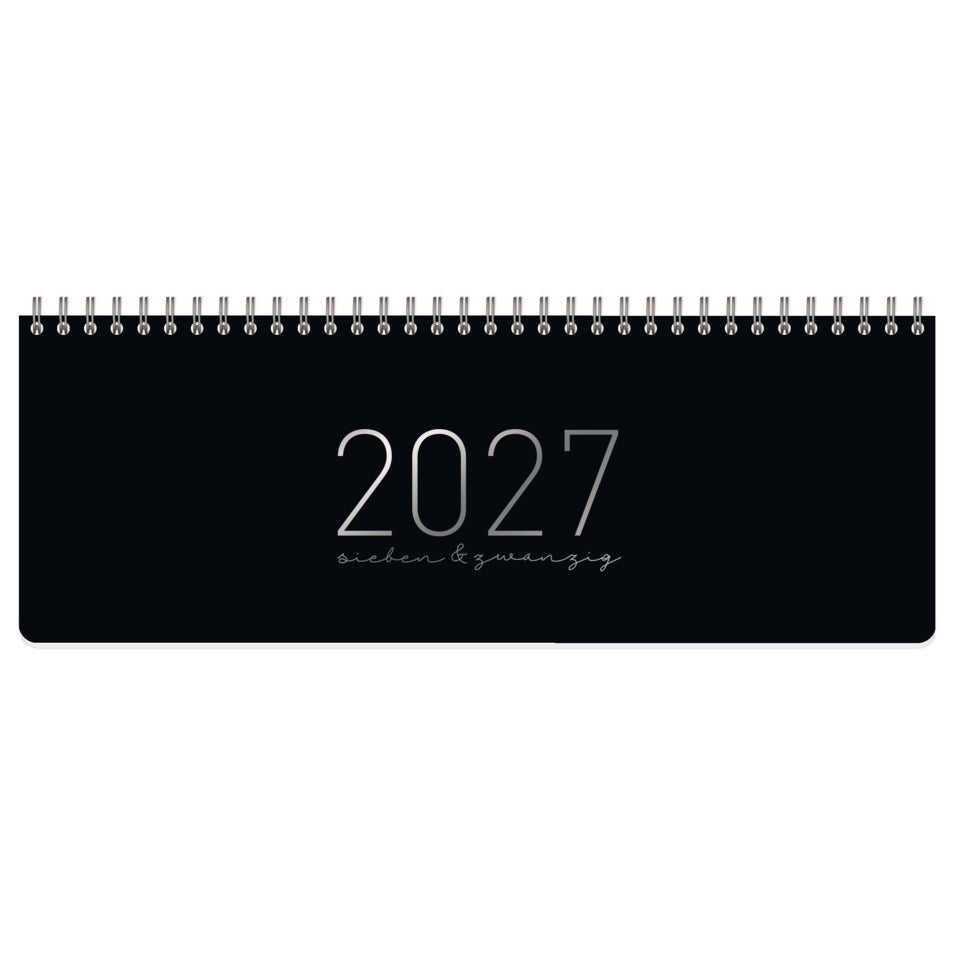 Tischkalender Büro & Freizeit 2027, 29,7 x 11 cm, 1W/1S, schwarz HÄFFT 11347-3 HÄFFT 11347-3  Black Edition 128S.