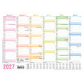Tafelkalender Extra-Stark Rainbow 2027, A4 quer, 580g/m², 6M/1S HÄFFT 11363-5 HÄFFT 11363-5 Karton 580g/m²