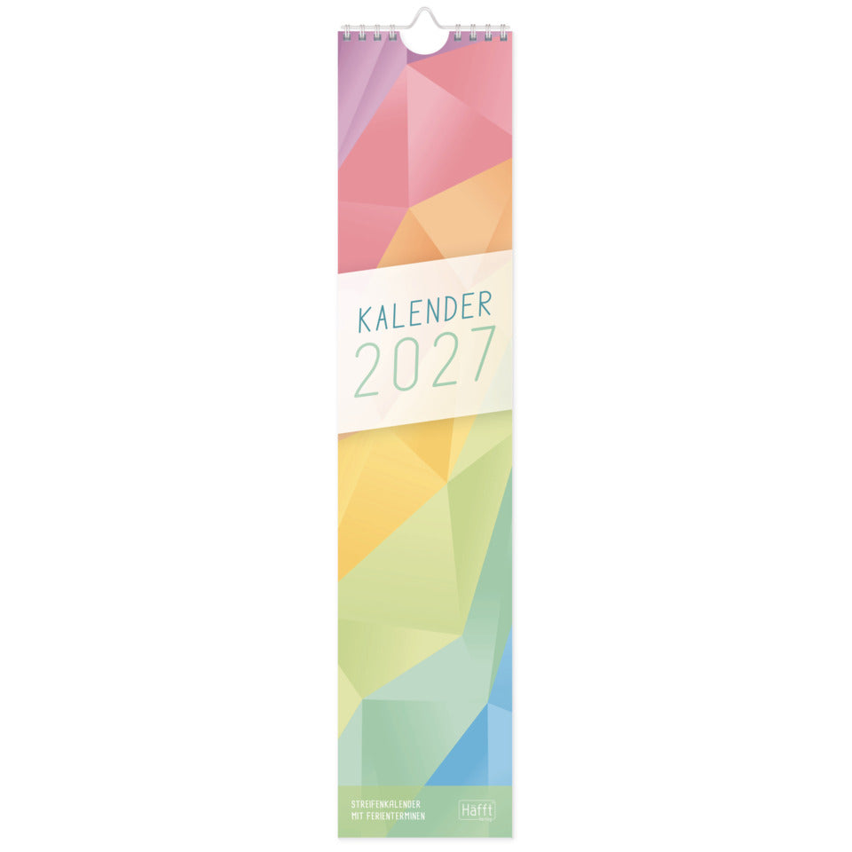 Streifenkalender Rainbow 2027, 9 x 42 cm, 140g/m², 1M/1S HÄFFT 11396-0 HÄFFT 11396-0  9x42cm