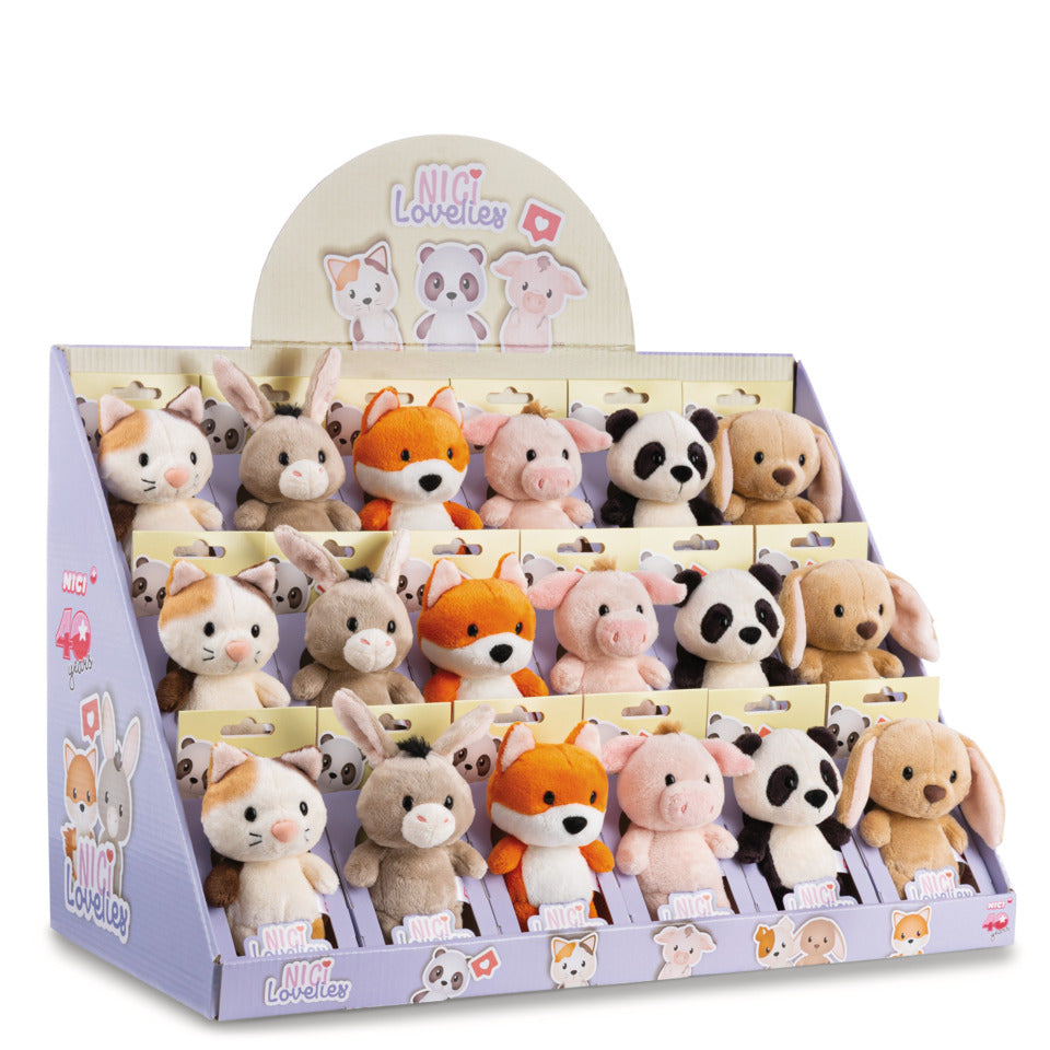 Kuscheltier NICI Lovelies, 11 cm, 18 Stück, sortiert NICI 63500 NICI 63500  in Geschenkbox 18St. im Disp