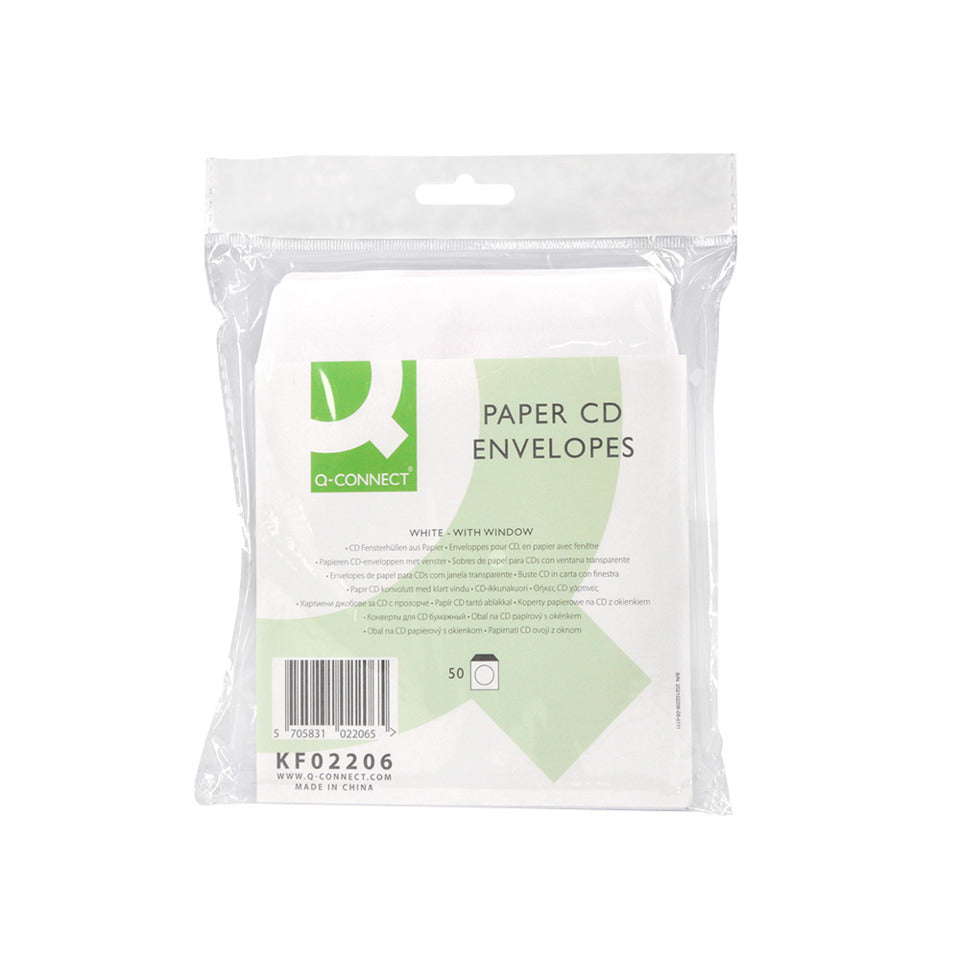 CD-Hüllen Papier, 50 Stück Q-CONNECT KF02206