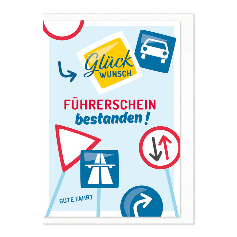 Glückwunschk. z. Führerschein Bild KOMMA³ 08-168 KOMMA³ 08-168 Bild