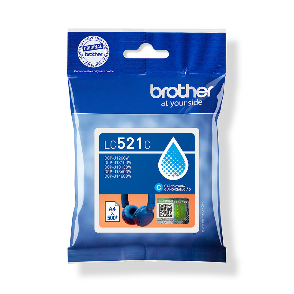 Inkjetpatrone, 900 Seiten, cyan BROTHER LC521C