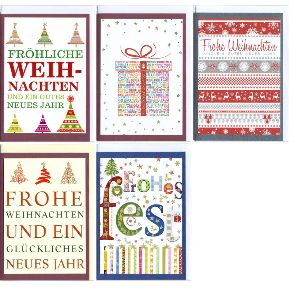 Weihnachtskarte Edle Schriften, 10er, sortiert APOLLO 22-0045 APOLLO 22-0045   Bild