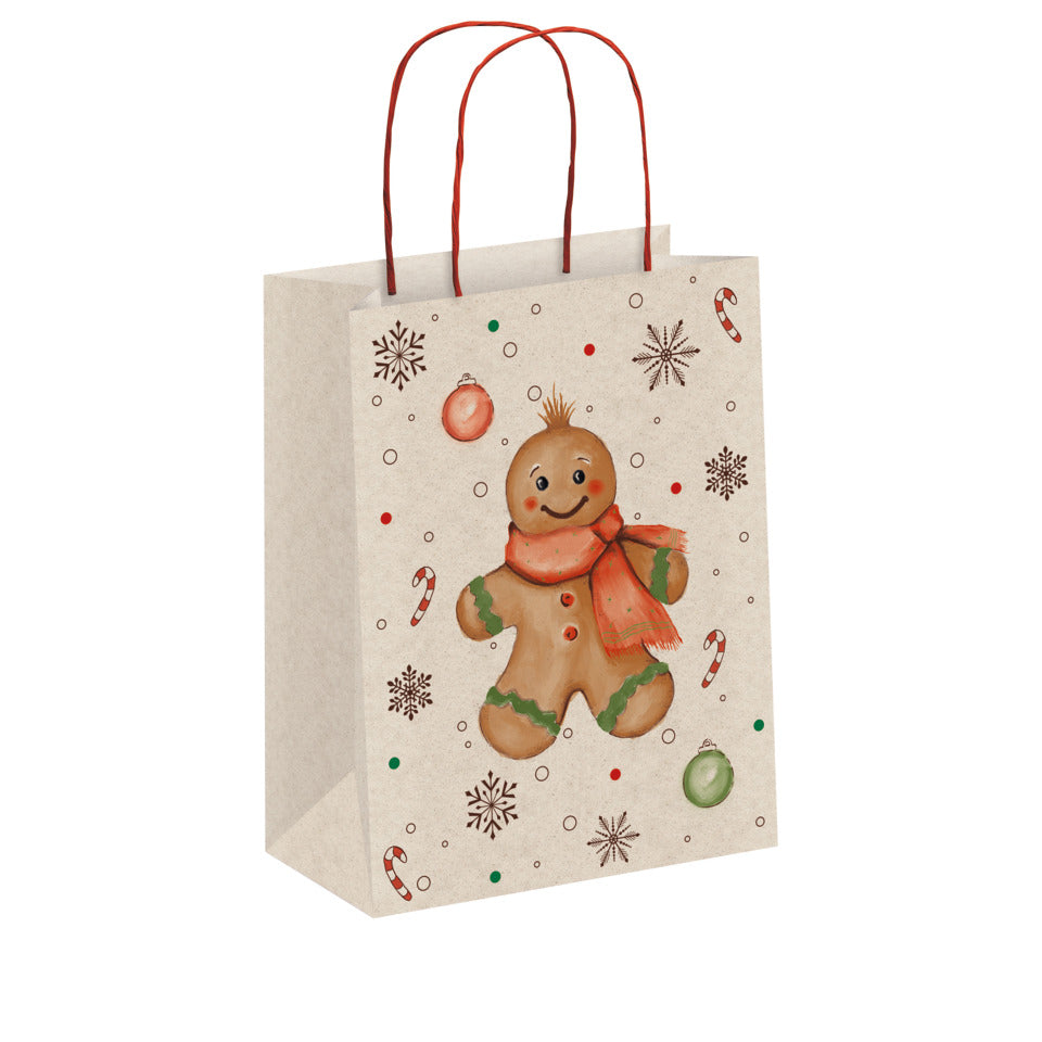 Weihnachts-Geschenktragetasche Gingerbread Man, 32 x 24 x 9 cm, Graspapier ZÖWIE 70110 22441 ZÖWIE 70110 22441 32x24x9cm