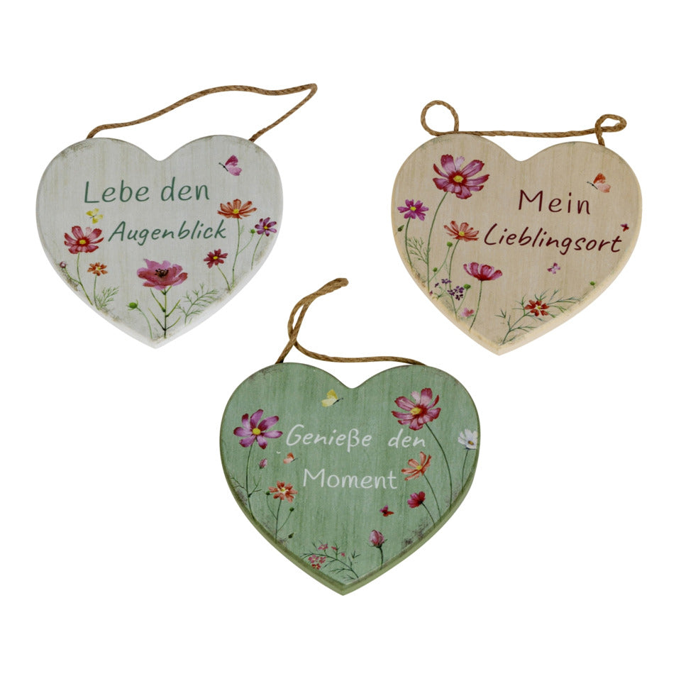 Holzschild Herz, 15 cm, sortiert  09/323 09/323 15cm