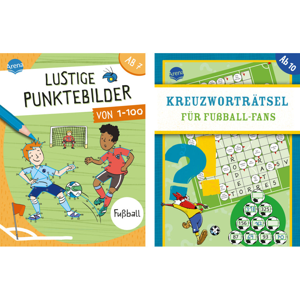 Rätselblock für Fußball-Fans 2Titel 6 Stück sortiert ARENA 17482-2 ARENA 17482-2  2Titel 6ST sortiert