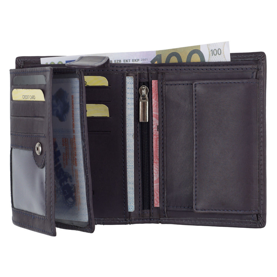Geldbörse Hallifax, 9 x 12 x 2 cm, RFID, Leder, blau HJP 80485.06 HJP 80485.06 12,3x9,5x2,5cm