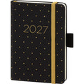 Buchkalender V Book, A6, 1W/2S, Kunstleder, schwarz/gold BSB 02-0354 BSB 02-0354 90x140mm