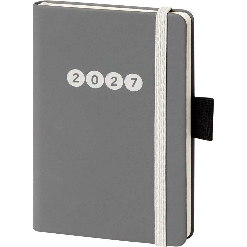 Buchkalender V Book, A6, 1W/2S, Kunstleder, grau BSB 02-0358 BSB 02-0358 90x140mm