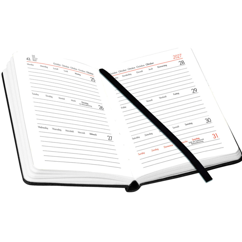 Buchkalender V Book, A6, 1W/2S, Kunstleder, grau BSB 02-0358 BSB 02-0358 90x140mm