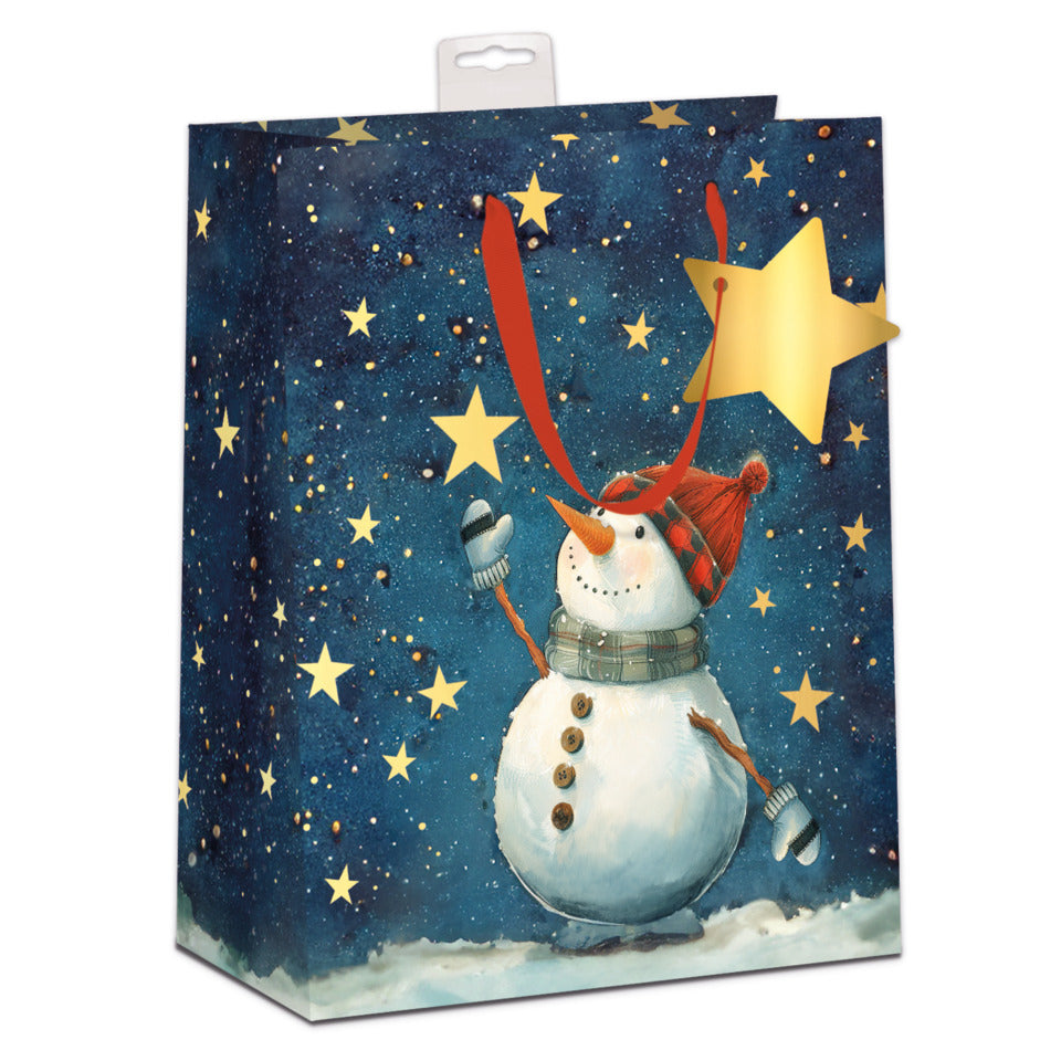 Weihnachts-Geschenktragetasche Schneemann, 32 x 26 x 12 cm SKORPION 7522-2616-L 7522-2616-L 32x26x12cm