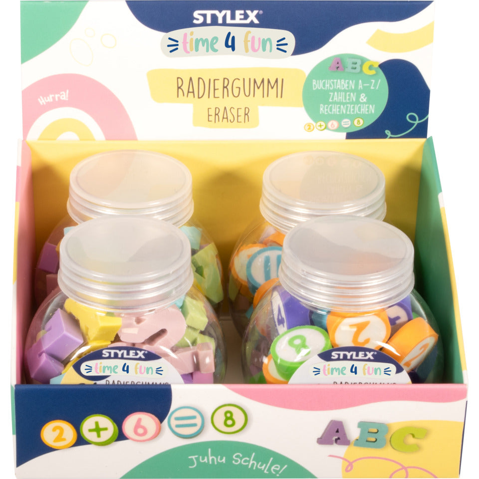 Radiergummi Zahlen + Buchstaben Back2Fun Kollektion STYLEX 57000 Stylex 57000 Time2Fun Kollektion