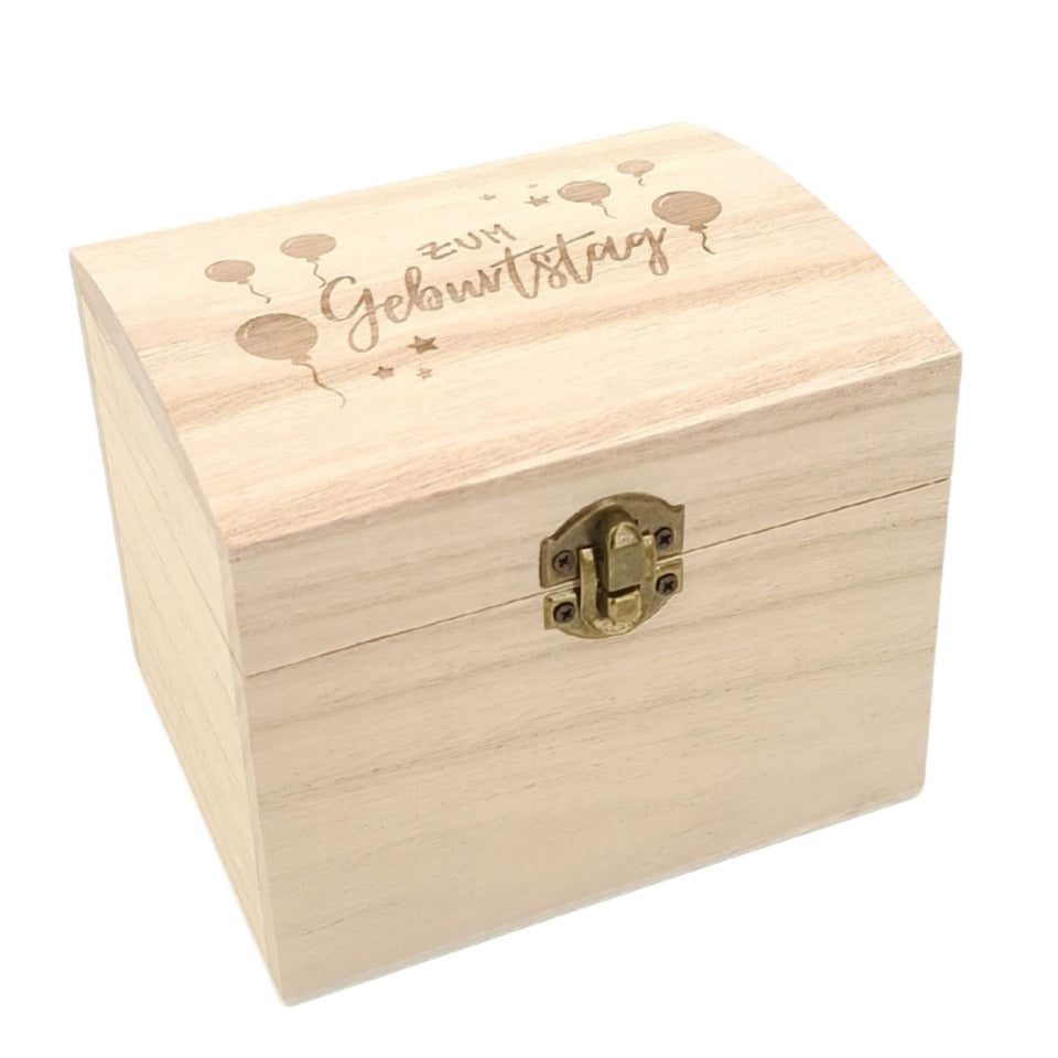 Schatztruhe Geburtstag, 14 x 12 x 11 cm, natur HERGO 2541 HERGO 2541 14x12x11cm