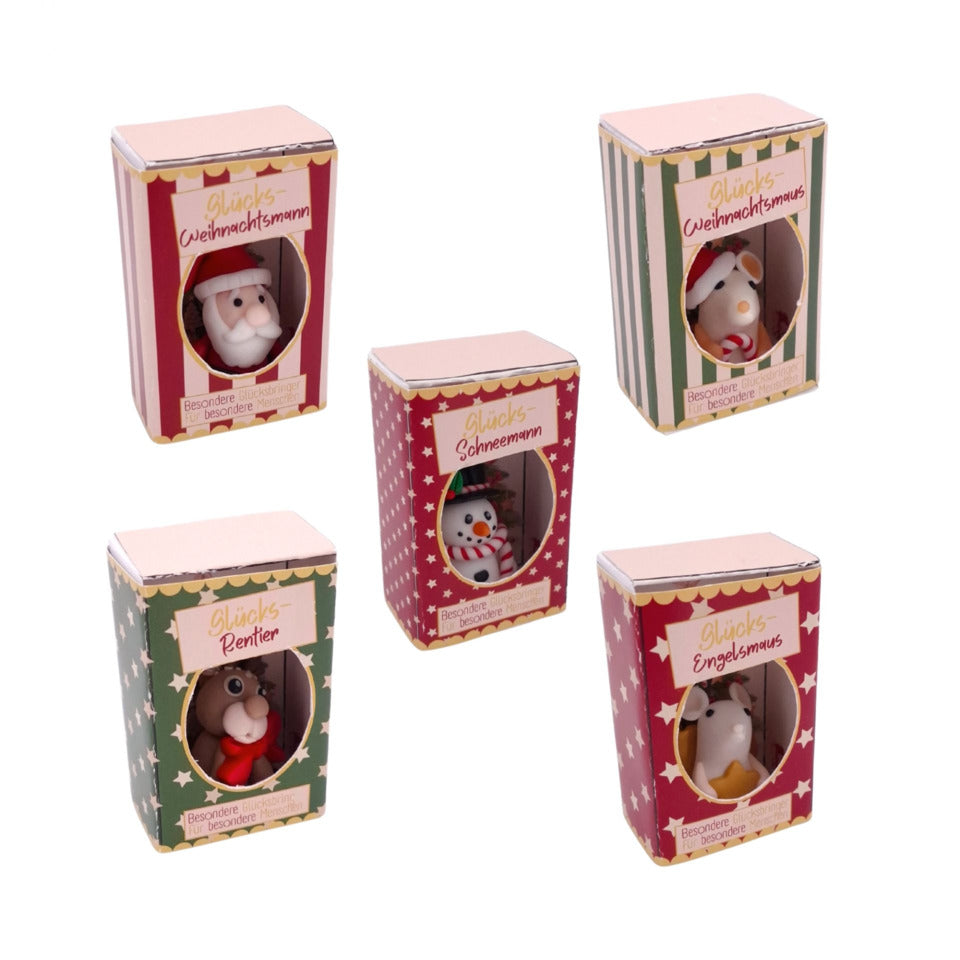 Weihnachtsfigur Glücksbringer, 6,5 x 4 x 2,5 cm, 40 Stück, sortiert HERGO 6211 HERGO 6211 6,5x4x2,5cm