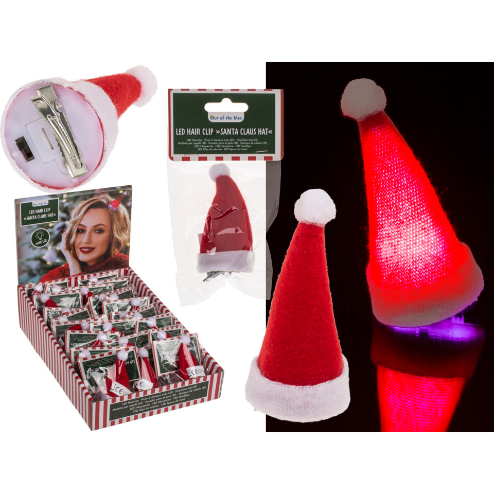 Haarspange Weihnachtsmütze mit LED OUT OF THE BLUE 99/6123 OOTB 99/6123 m. LED