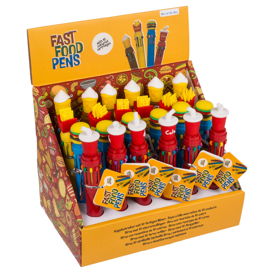 Kugelschreiber Fast Food 10-farbig sortiert OUT OF THE BLUE 29/2726 OOTB 29/2726 15,5cm Fast Food