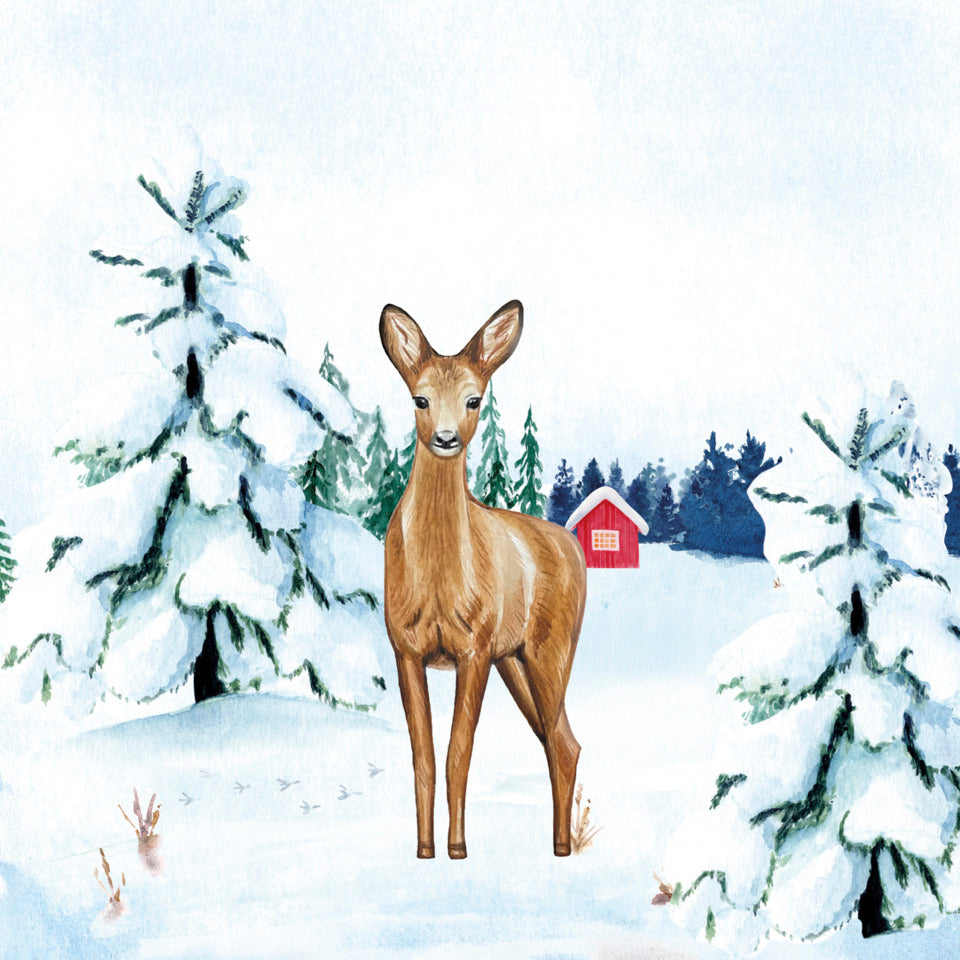 Weihnachts-Zelltuchserviette Rentier, 33 x 33 cm, 3-lagig, 20 Stück PAPER+DESIGN 227342 PAPER+DESIGN 227342 33cm 3lagig
