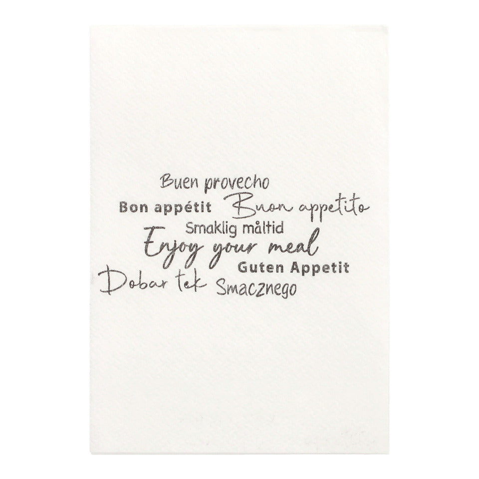 Serviette Enjoy your Meal, 24 x 16,5 cm, 300 Stück, weiß PAPSTAR 37406 PAPSTAR 37406 Enjoy your Meal