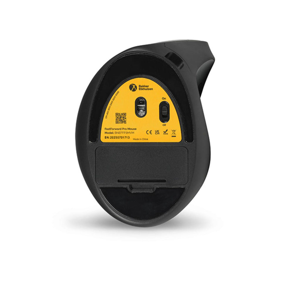Maus FastForward Pro Vertikal - Rechtshänder, 8 Tasten, 5000dpi, kabellos, schwarz BAKKERELKHUIZEN BNEFFP3MVM