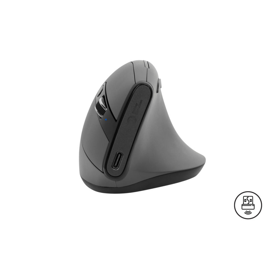 Maus Grip Pro Wireless Vertikal - Rechtshänder, 6 Tasten, 2400dpi, schwarz BAKKERELKHUIZEN BNEGPWVM