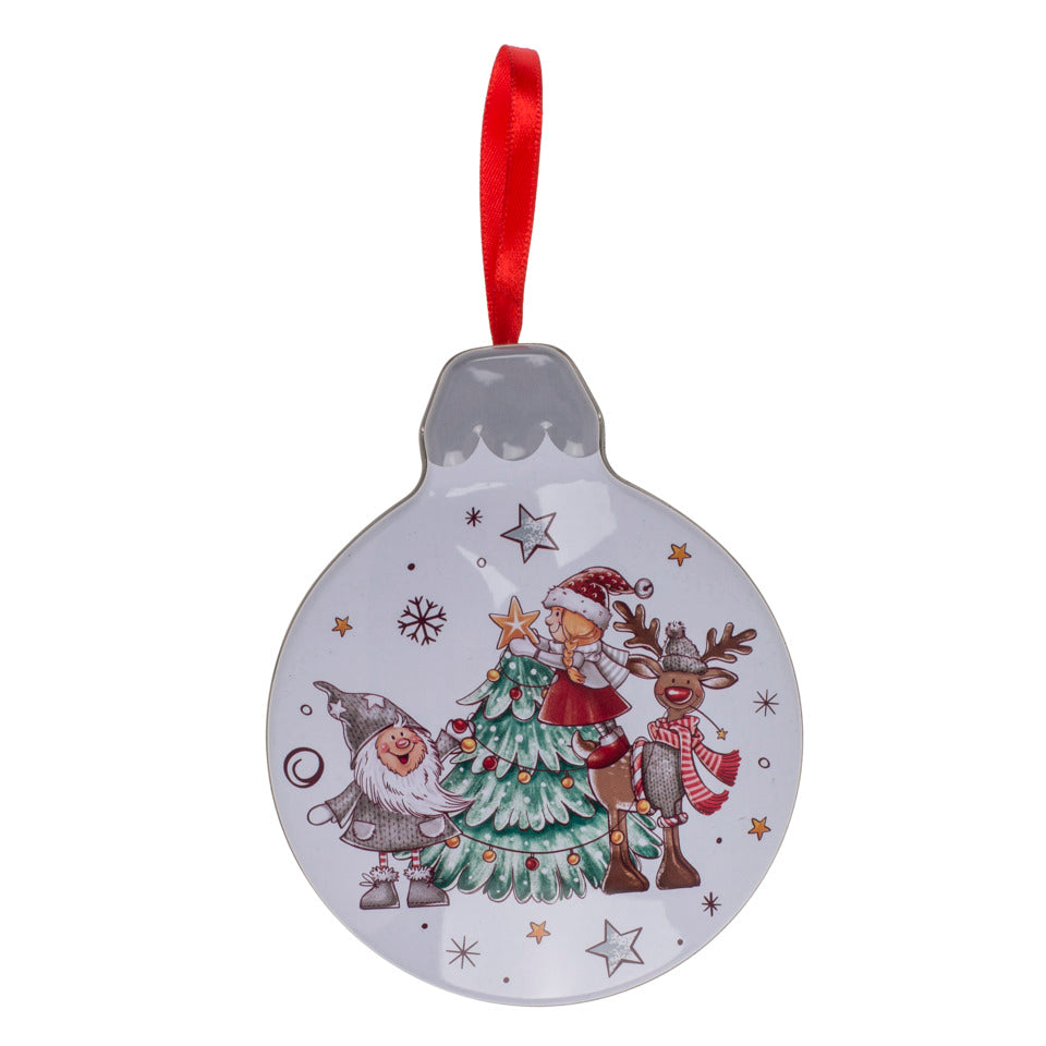 Geschenkdose Weihnachtskugel, 14 x 11 x 4 cm, Metall, sortiert OUT OF THE BLUE 99/7918 OOTB 99/7918 14x11x4cm