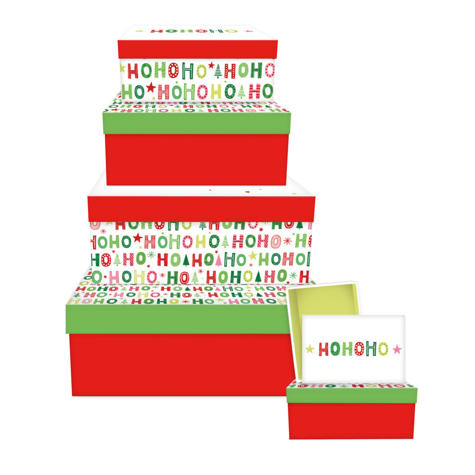 Weihnachts-Geschenkkarton Funny HoHo, 6-teilig, sortiert BRAUN + COMPANY 1480-26510 BRAUN + COMPANY 1480-26510 6tlg Flach
