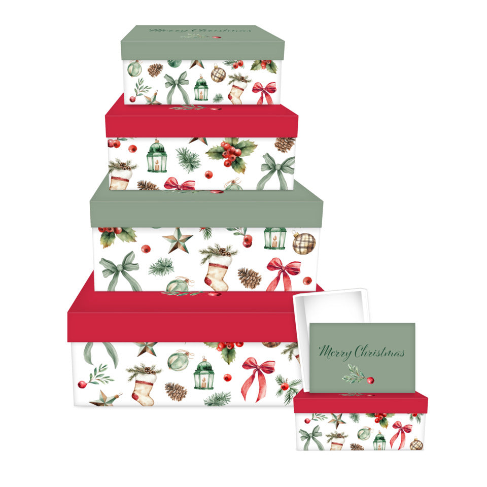 Weihnachts-Geschenkkarton Festive Decoration, 6-teilig, sortiert BRAUN + COMPANY 1480-26603 BRAUN + COMPANY 1480-26603 6tlg Flach