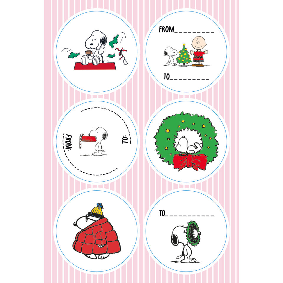 Weihnachtsetikett Snoopy Cool, 11,5 x 17 cm, 4 Blatt BRAUN + COMPANY 4617-0152
