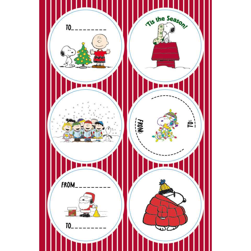 Weihnachtsetikett Snoopy Xmas Home, 11,5 x 17 cm, 4 Blatt BRAUN + COMPANY 4617-0153