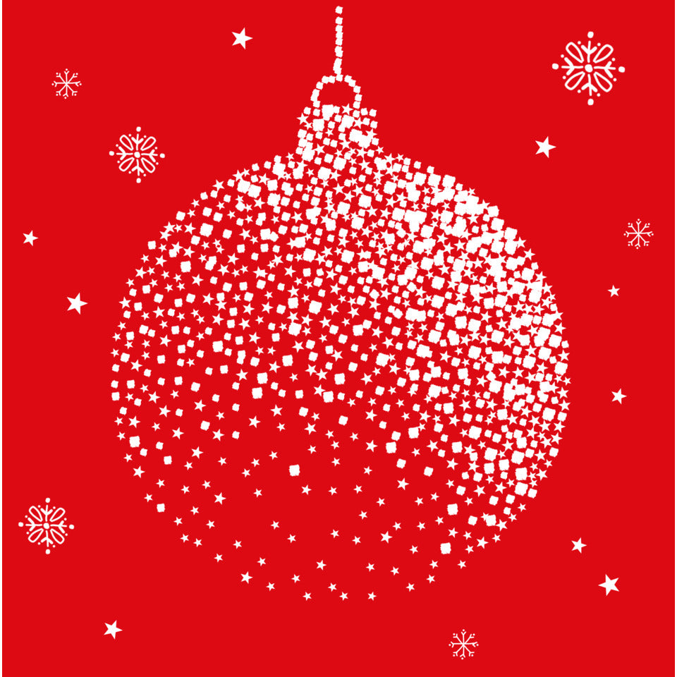 Weihnachts-Zelltuchserviette Kugel, 33 x 33 cm, 3-lagig, 20 Stück ATELIER 1111-26517 ATELIER 1111-26517 33cm 3lagig