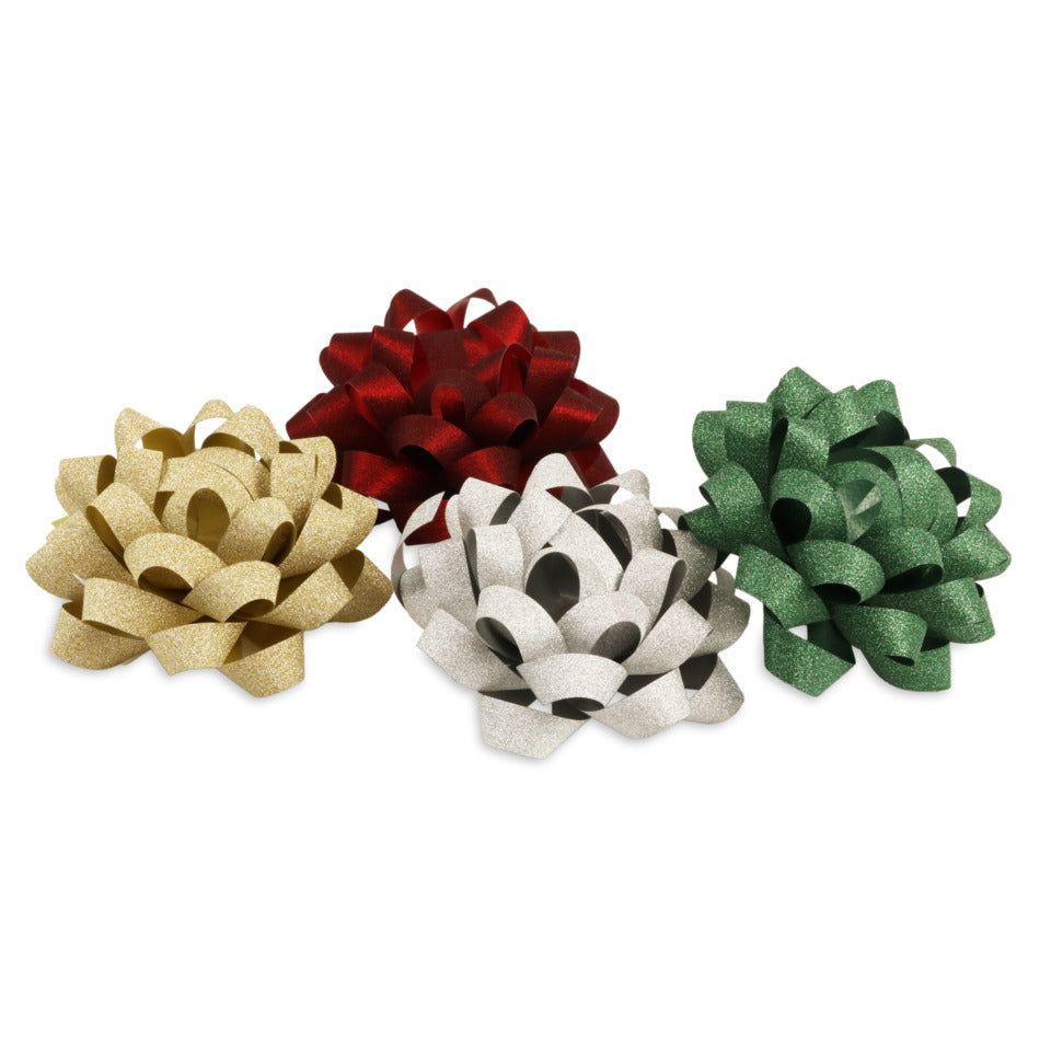 Weihnachten Rosette Ø80mm Poly Glitter sortiert PRÄSENT 18540-300 PRÄSENT 18540-300 DM 80mm