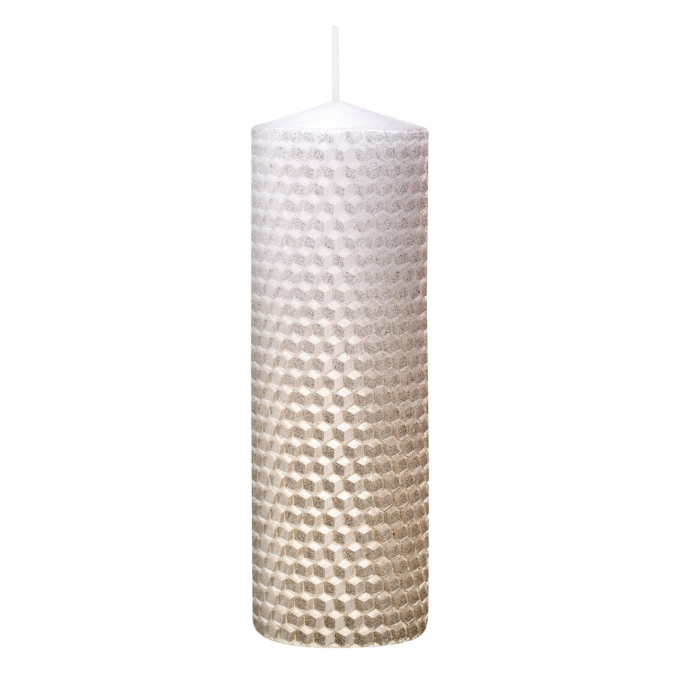 Weihnachts-Stumpenkerze Bienenwabe, 150 x 48 mm, perle  351043.102 351043.102 150x48mm