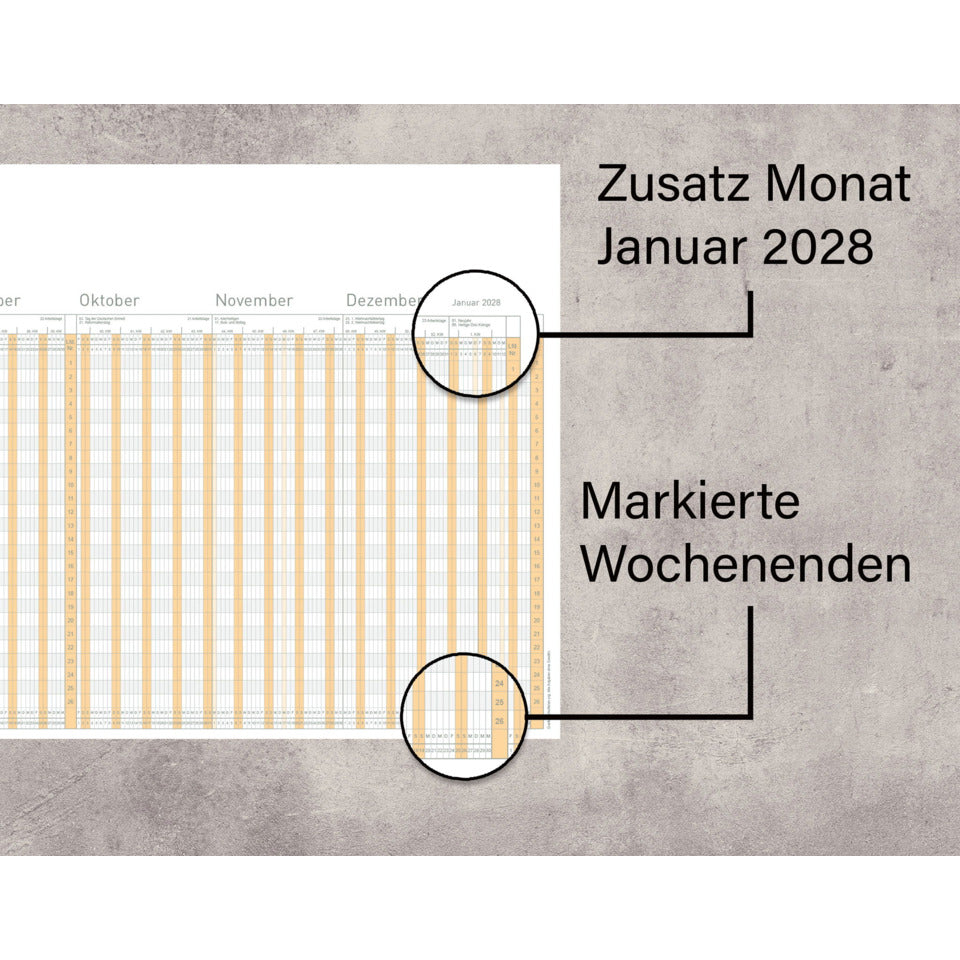 Urlaubsplaner 2027, 1000 x 297 mm, gefalzt auf DIN A4 RNK 2910/27