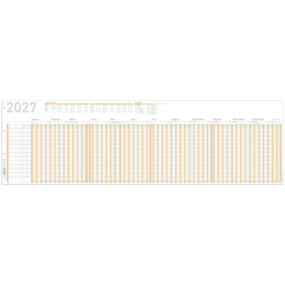 Urlaubsplaner 2027, 1000 x 297 mm, gefalzt auf DIN A4 RNK 2910/27