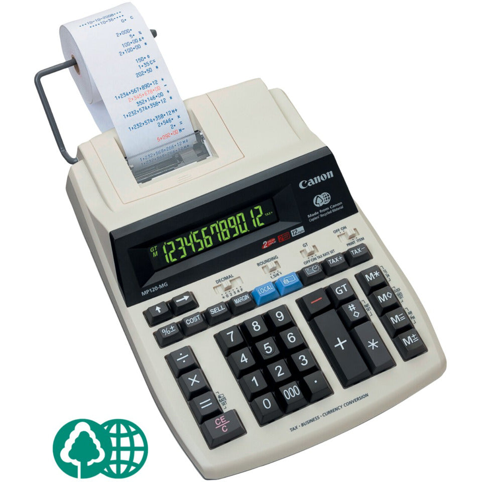 Druckender Tischrechner MP120-MG, 12-stelliges Display, CANON 2656B001AB CANON 2656B001AB MP120-MG-ES II