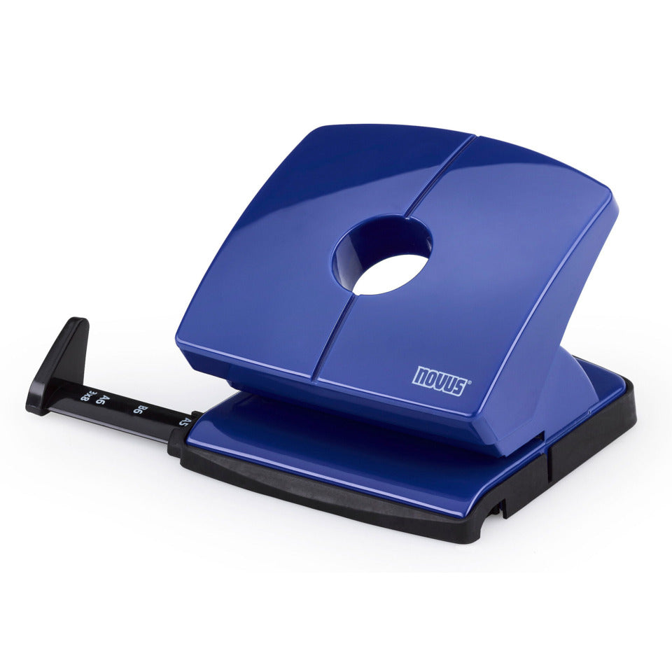 Bürolocher B 220, bis 20 Blatt blau, mit Anschlagschiene NOVUS 025-0632