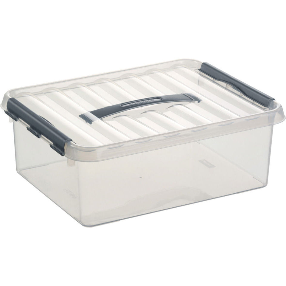 Box mit Deckel 12 Liter, 300 x 140 x 400 mm, transparent HELIT H6160302