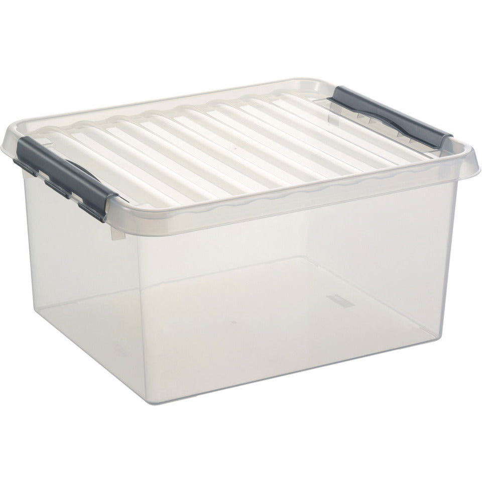 Box mit Deckel 36 Liter, 400 x 260 x 500 mm, transparent HELIT H6160502