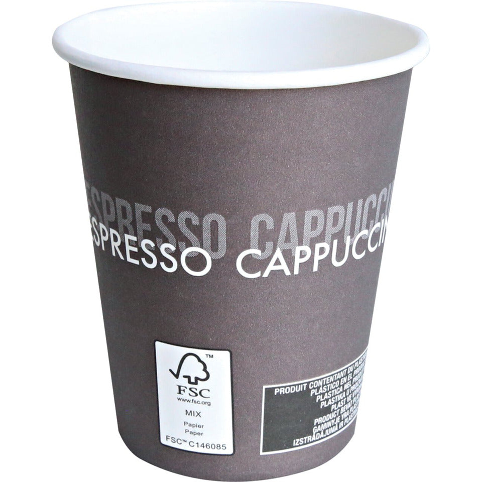 Kaffeebecher To Go, Pappe/PE, FSC®-Mix, ø 90 mm, 300 ml, braun/weiß, 50 Stück HYGOSTAR 409123 HYGOSTAR 409123 50 Stück